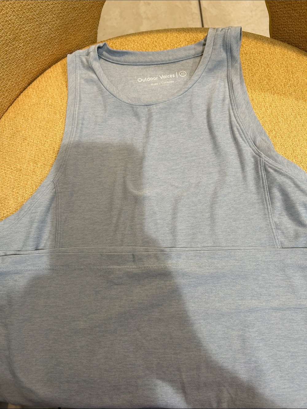 Outdoor Voices Heathered Sky Blue Performance Tank